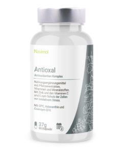 Antioxidantien Komplex mit OPC, Astaxanthin und Coenzym Q10. Mit Zink und den Vitaminen C und E zum Schutz der Zellen vor oxidativem Stress.